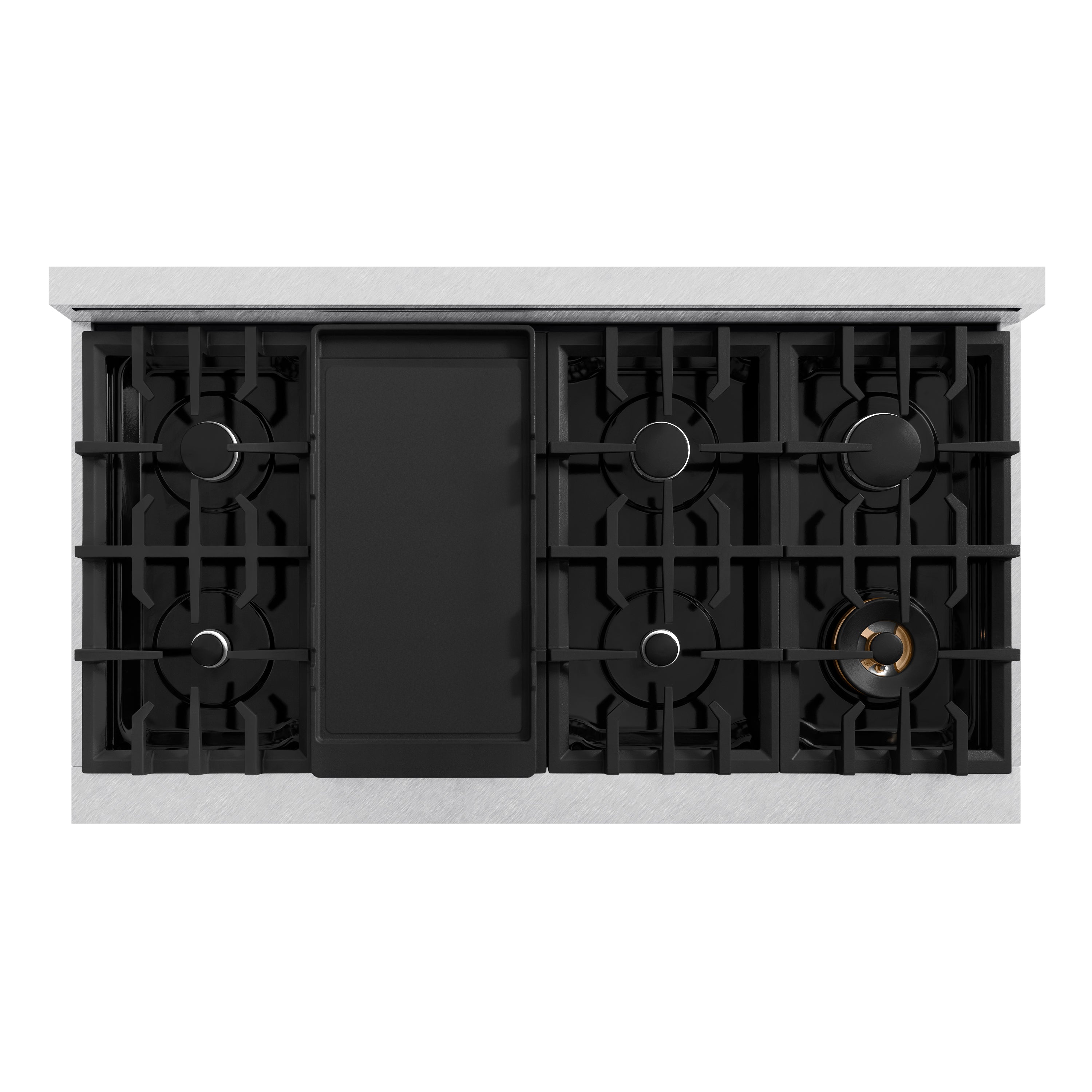 ZLINE 48 in. 6.7 cu. ft. Classic Double Oven Dual Fuel Range with 8 Burner Gas Cooktop in Satin Stainless Steel with Black Matte Doors (CDRS-BLM-48)