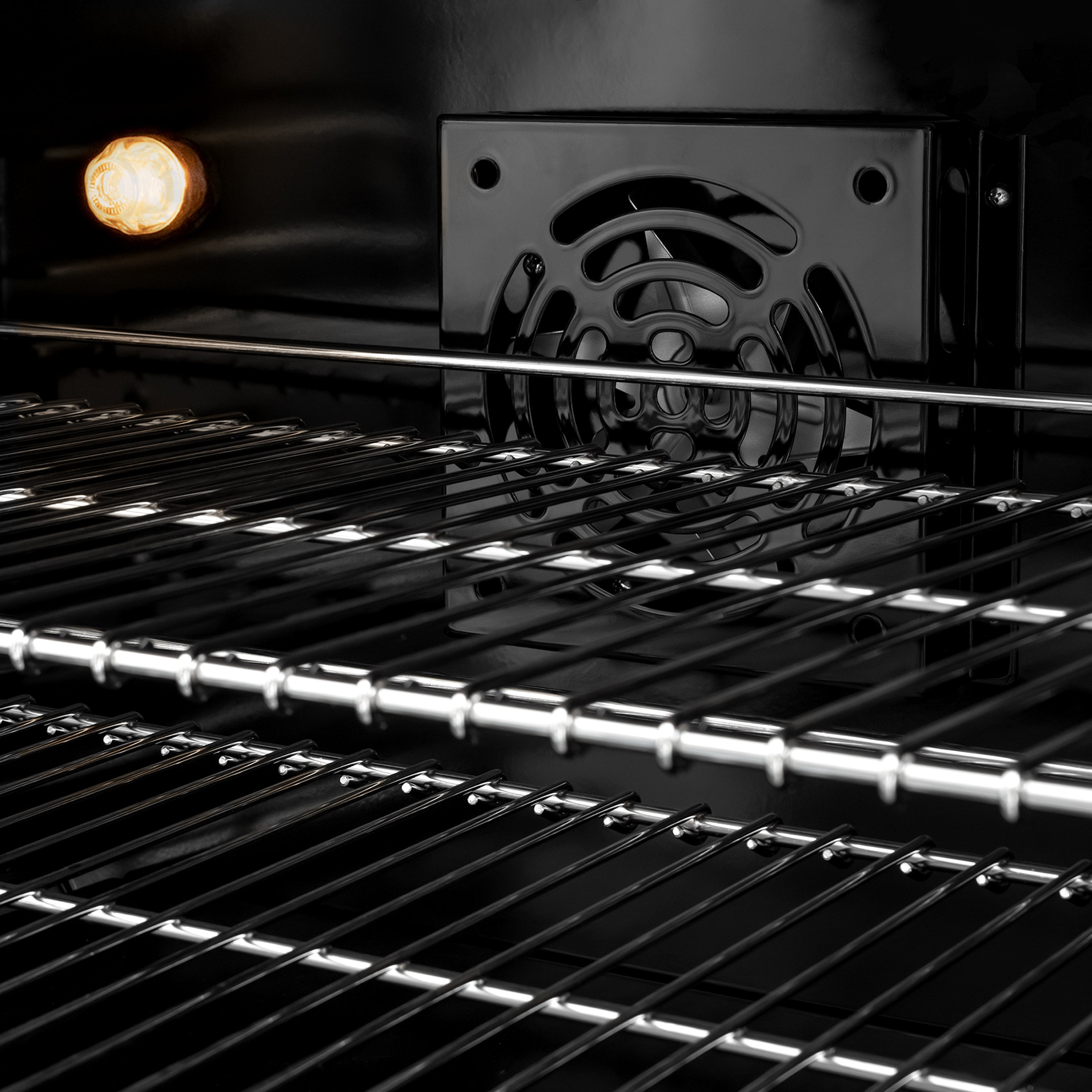 ZLINE Autograph Edition 36 in. 5.2 cu. ft. Classic Dual Fuel Range with 6 Burner Gas Cooktop and Electric Convection Oven in Satin Stainless Steel with Black Matte Door and Champagne Bronze Accents (CDRSZ-BLM-36-CB)