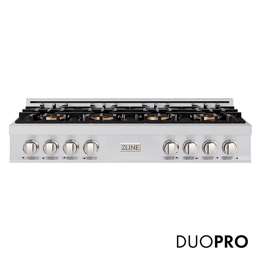ZLINE 48 in. Classic Gas Rangetop with 8 Burner DuoPro™ Cooktop in Stainless Steel (PCRT48)