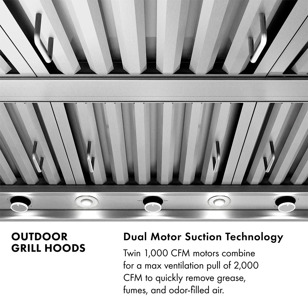 ZLINE 60 in. Island Mount Outdoor Grill Hood (GOi2-60)