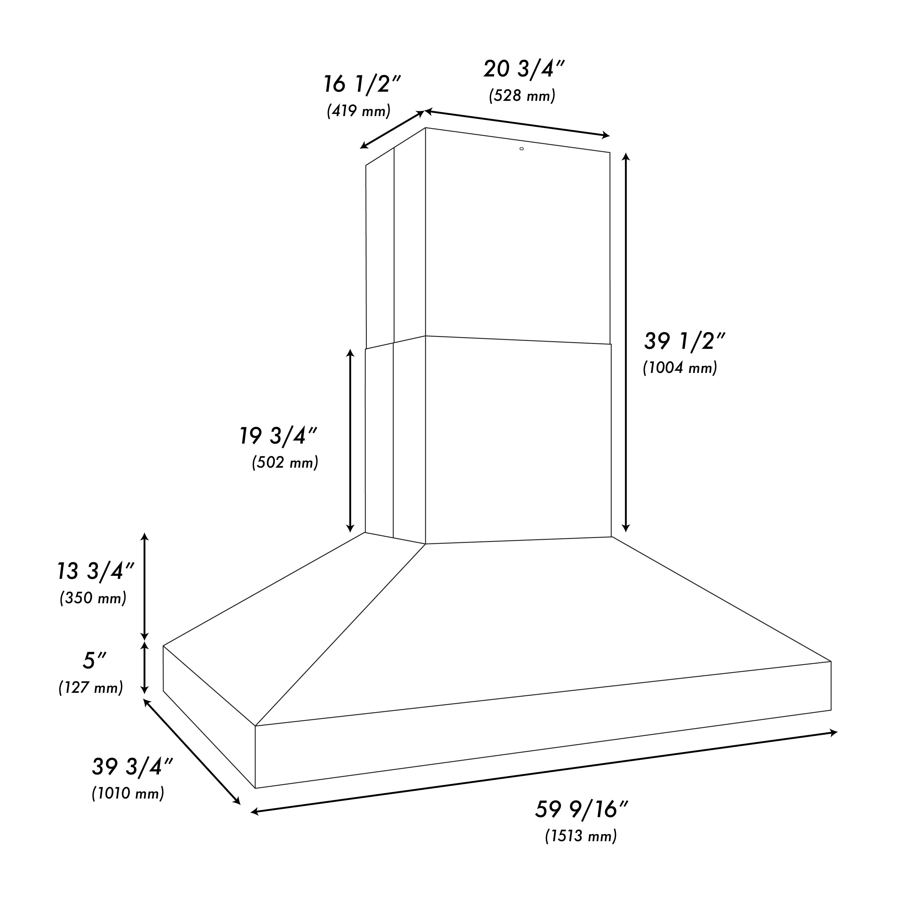 ZLINE 60 in. Island Mount Outdoor Grill Hood (GOi1-60)
