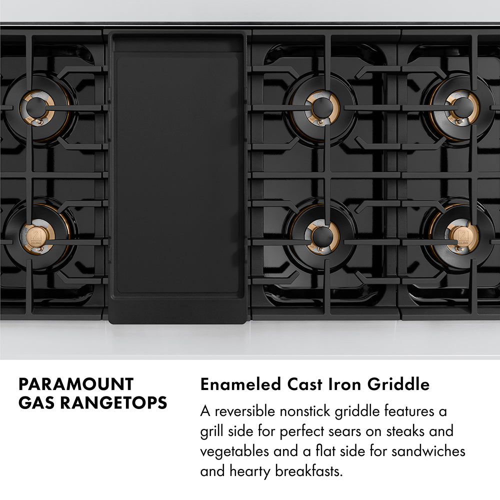 ZLINE 48 in. Paramount Gas Rangetop with 8 Burner DuoPro™ Cooktop in Black Stainless Steel (PSRTB-48)