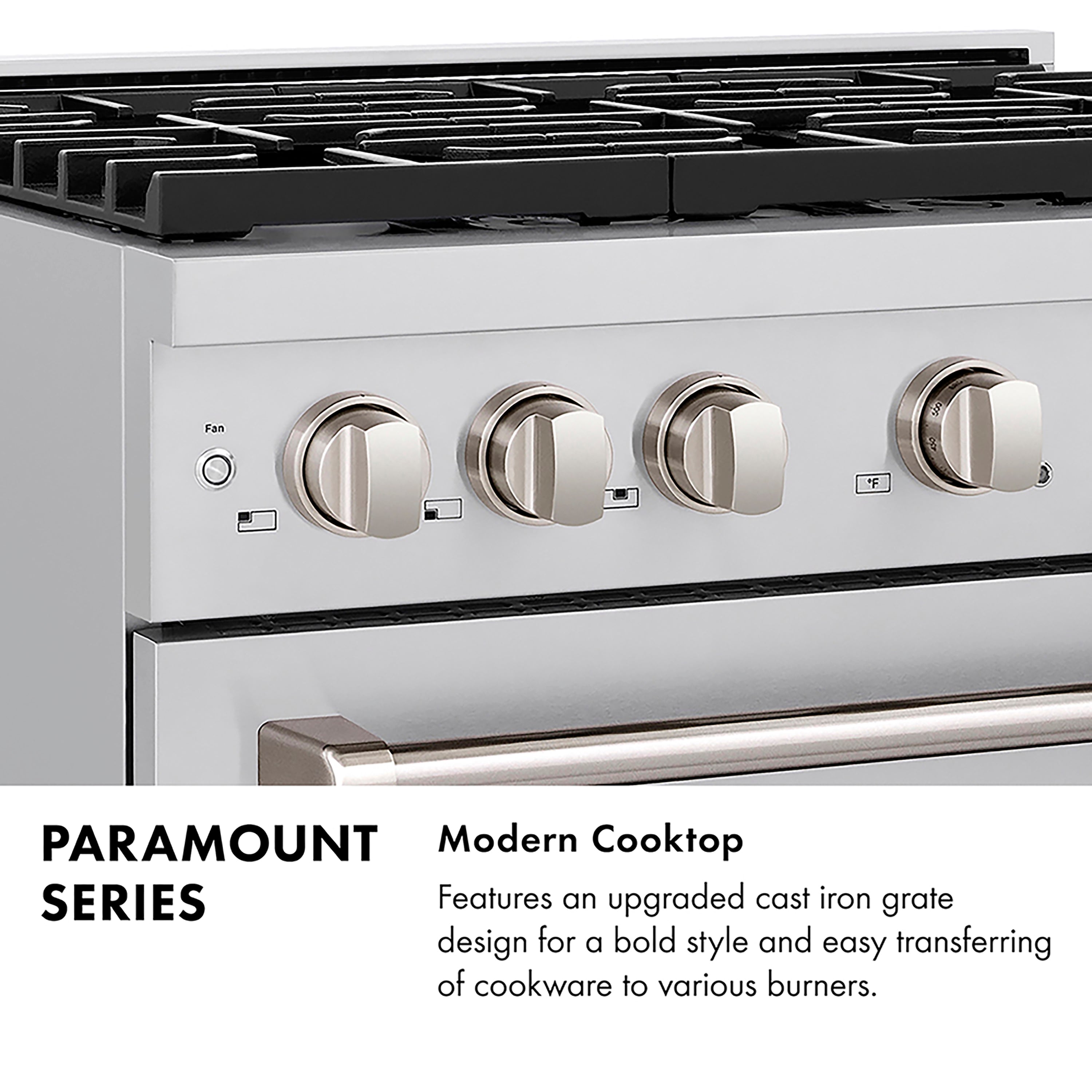 ZLINE Autograph Edition 36 in. 5.2 cu. ft. Paramount Gas Range with 6 Burner DuoPro™ Cooktop and Convection Gas Oven in Satin Stainless Steel and Matte Black Accents (PSGRSZ-36-MB)