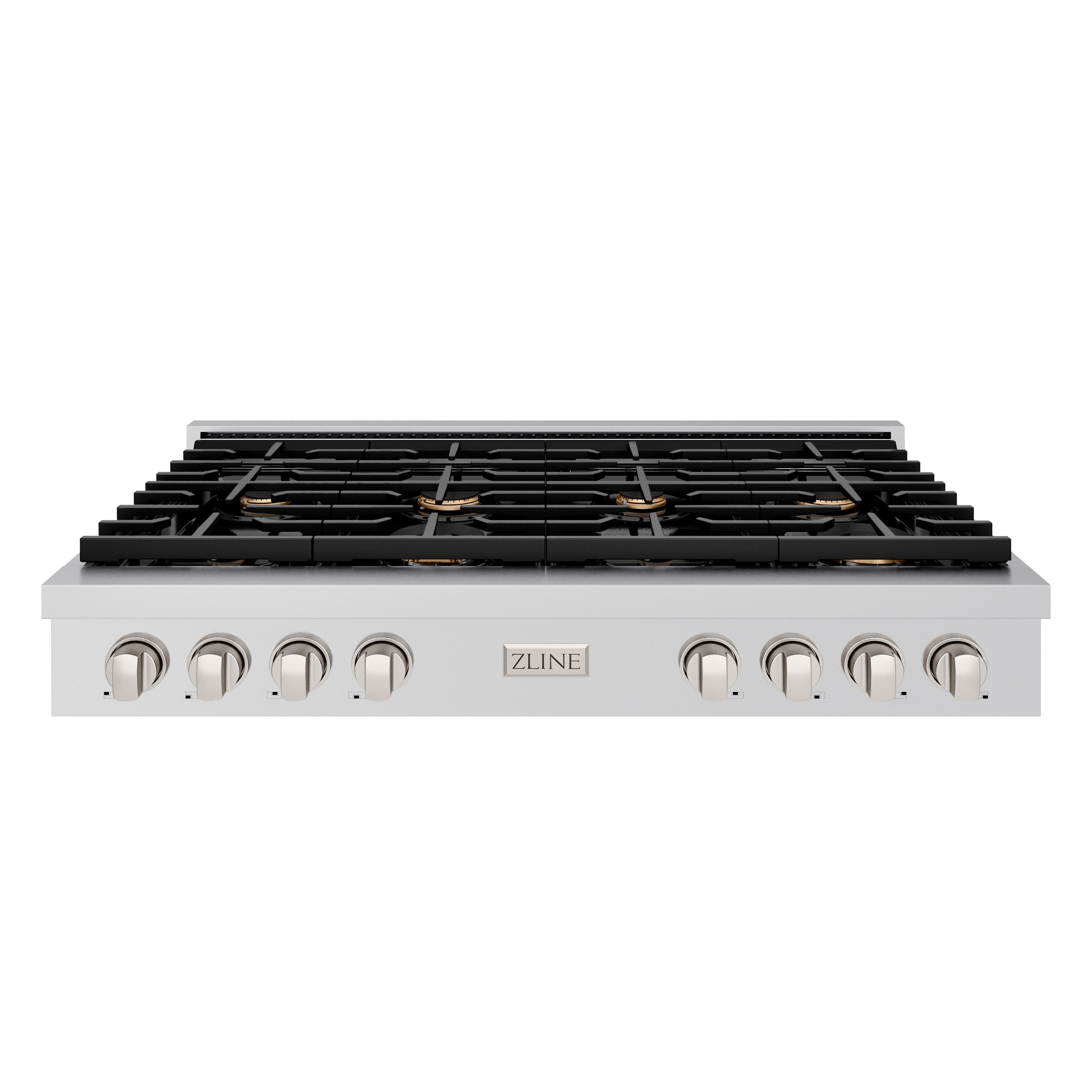 ZLINE 48 in. Paramount Gas Rangetop with 8 Brass Burners and Porcelain Cooktop in Stainless Steel (SRT-BR-48)