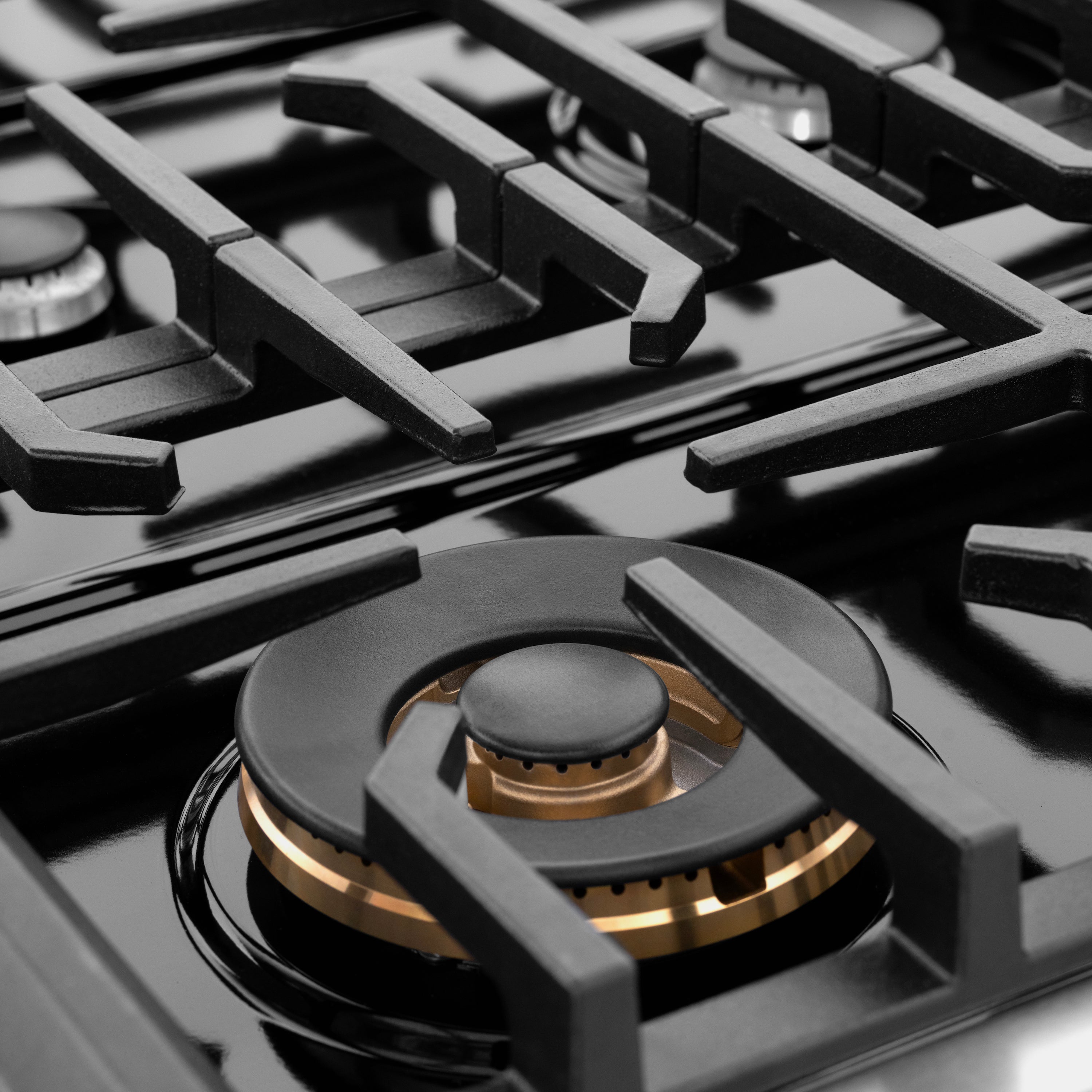 ZLINE 48 in. 6.7 cu. ft. Paramount Double Oven Gas Range with 8 Burner Cooktop in Satin Stainless Steel with Black Matte Doors (SGRS-BLM-48)