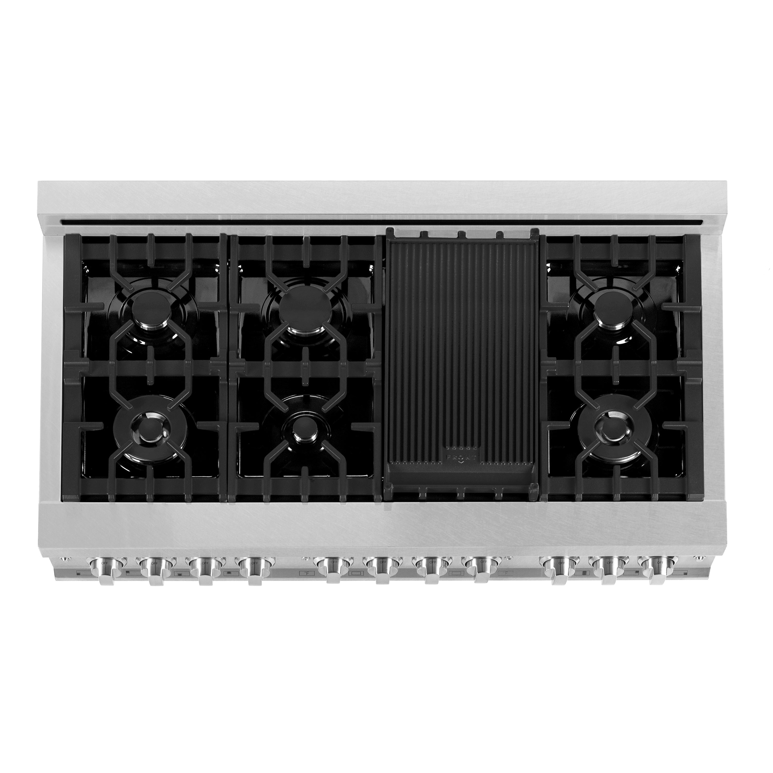 ZLINE 60 in. 7.4 cu. ft. Legacy Dual Fuel Range with 9 Burner Gas Cooktop and 2 Electric Convection Ovens in Satin Stainless Steel and White Matte Doors (RAS-WM-60)