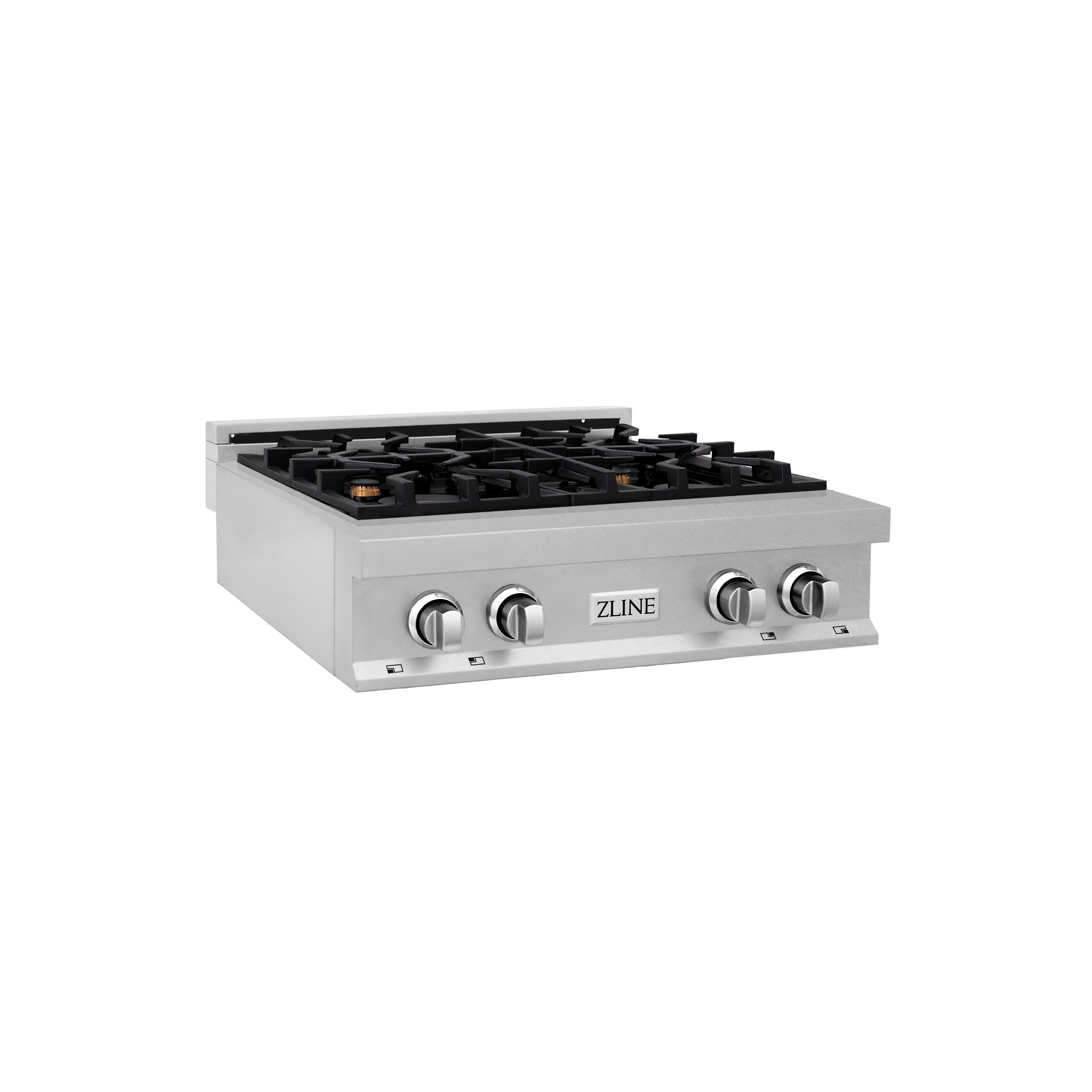ZLINE 30 in. Legacy Gas Rangetop with 4 Brass Burners and Porcelain Cooktop in Satin Stainless Steel (RTS-BR-30)