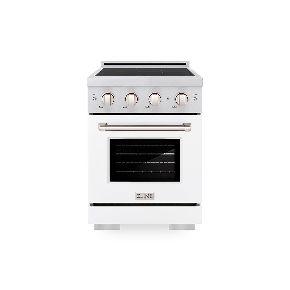 ZLINE 24 in. 3.2 cu. ft. Paramount Induction Range with 3 Element Cooktop and Electric Convection Oven in Satin Stainless Steel (SINRS-24)