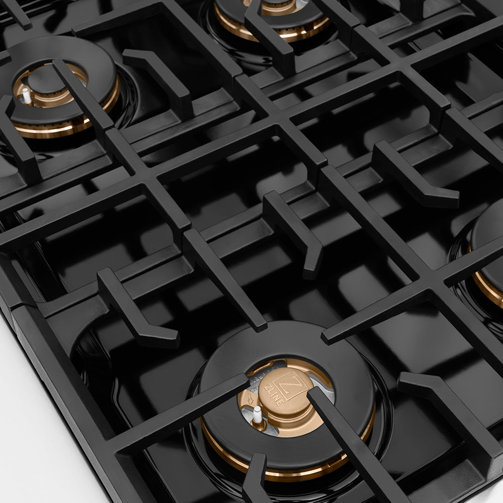 ZLINE 30 in. 4.2 cu. ft. Paramount Gas Range with 4 Burner DuoPro™ Cooktop and Convection Gas Oven with Black Matte Door (PSGR-BLM-30)