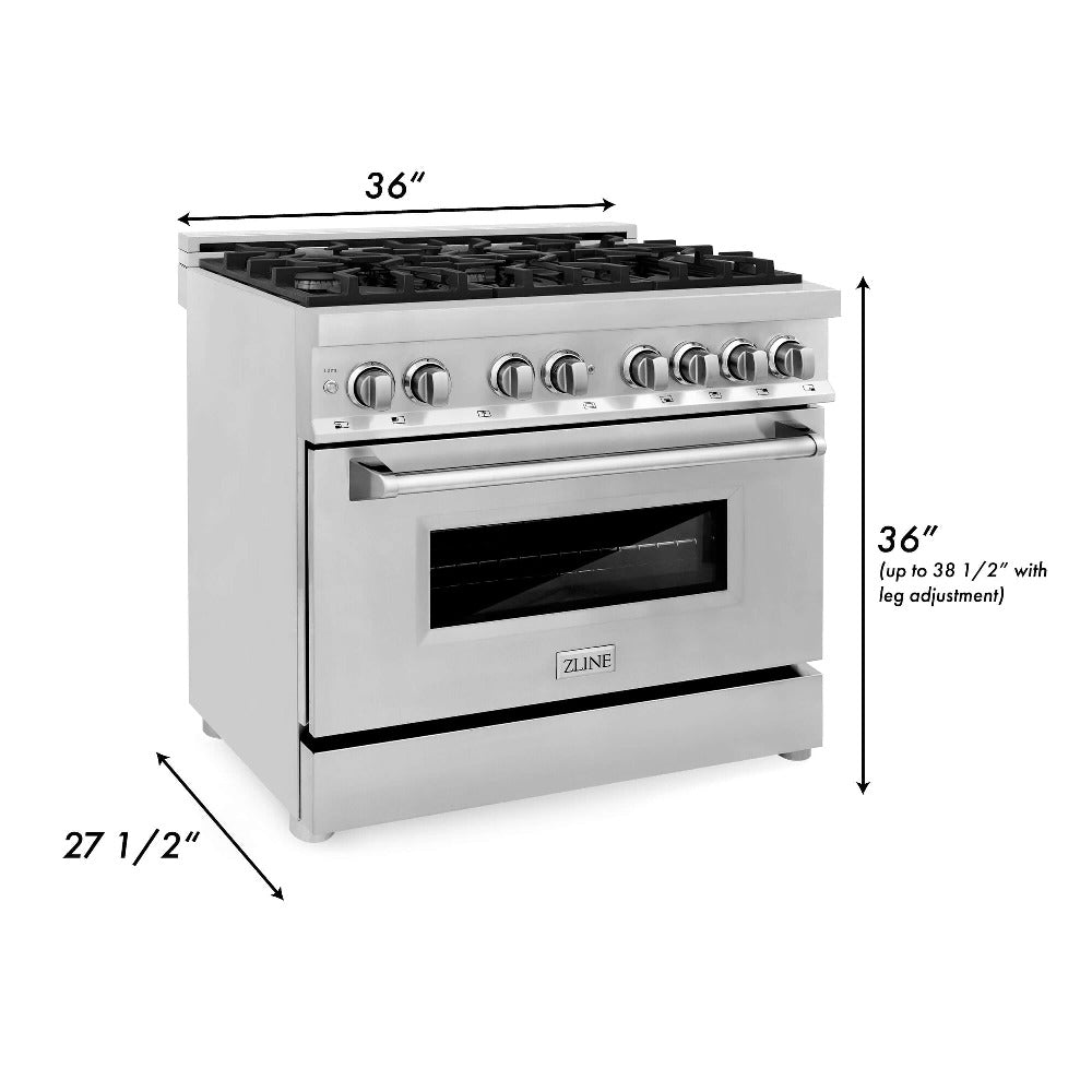 Z-line Kitchen Packages model 4KAPR-RARHDWM36-CB