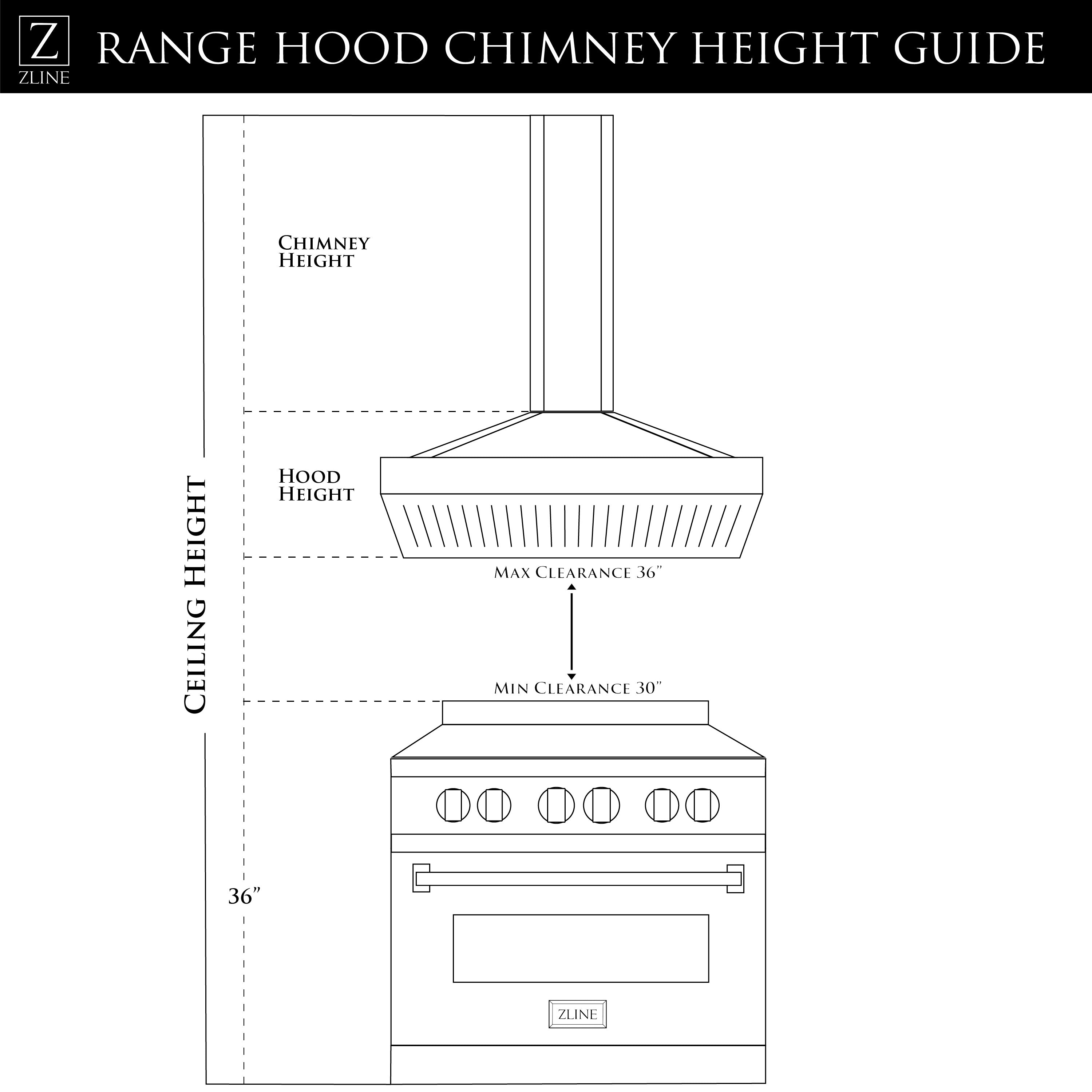 ZLINE 36" Convertible Vent Island Mount Range Hood in Stainless Steel & Glass (GL14i-36)