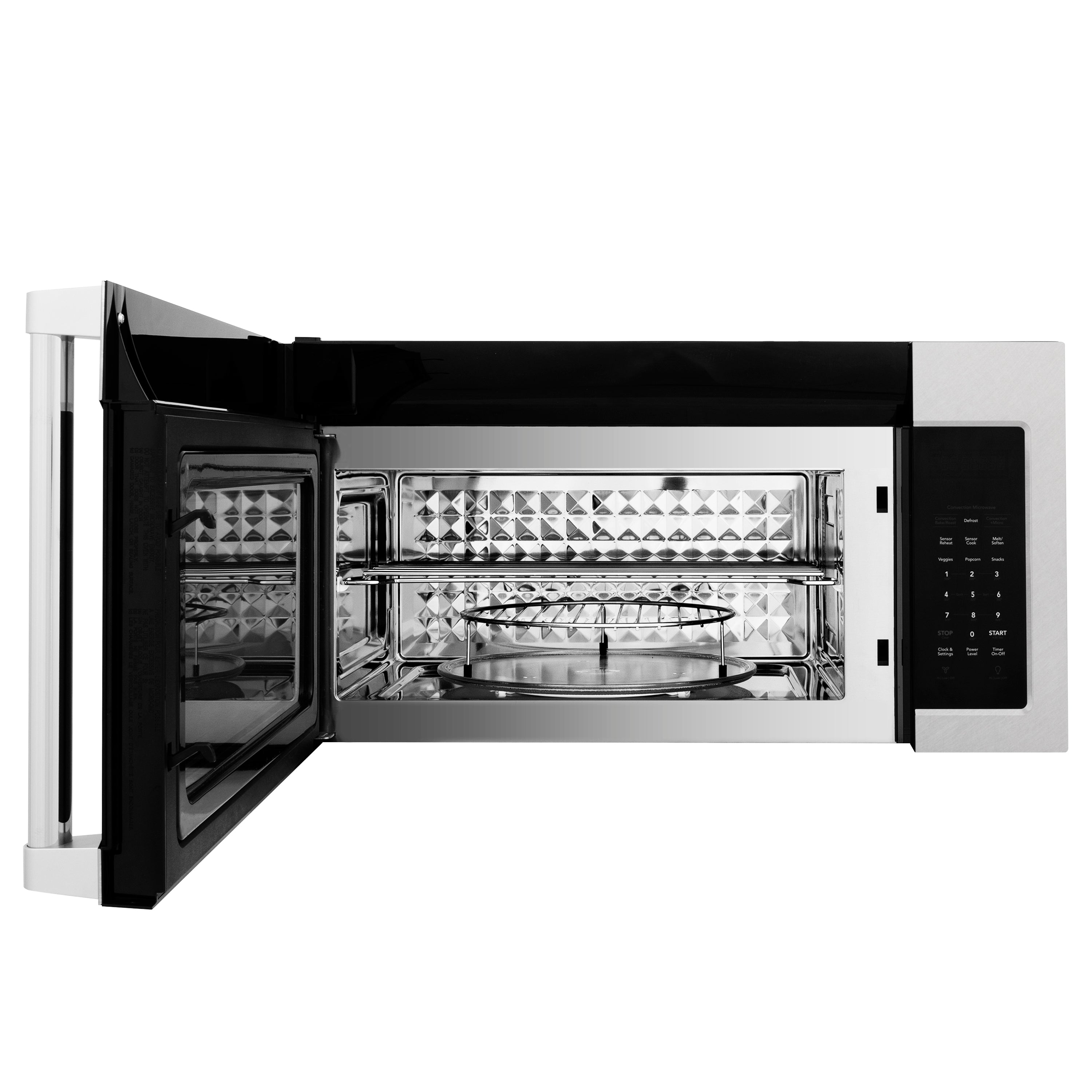 ZLINE 1.5 cu. 30ft. Over the Range Convection Microwave Oven in Fingerprint Resistant Stainless Steel with Traditional Handle and Sensor Cooking