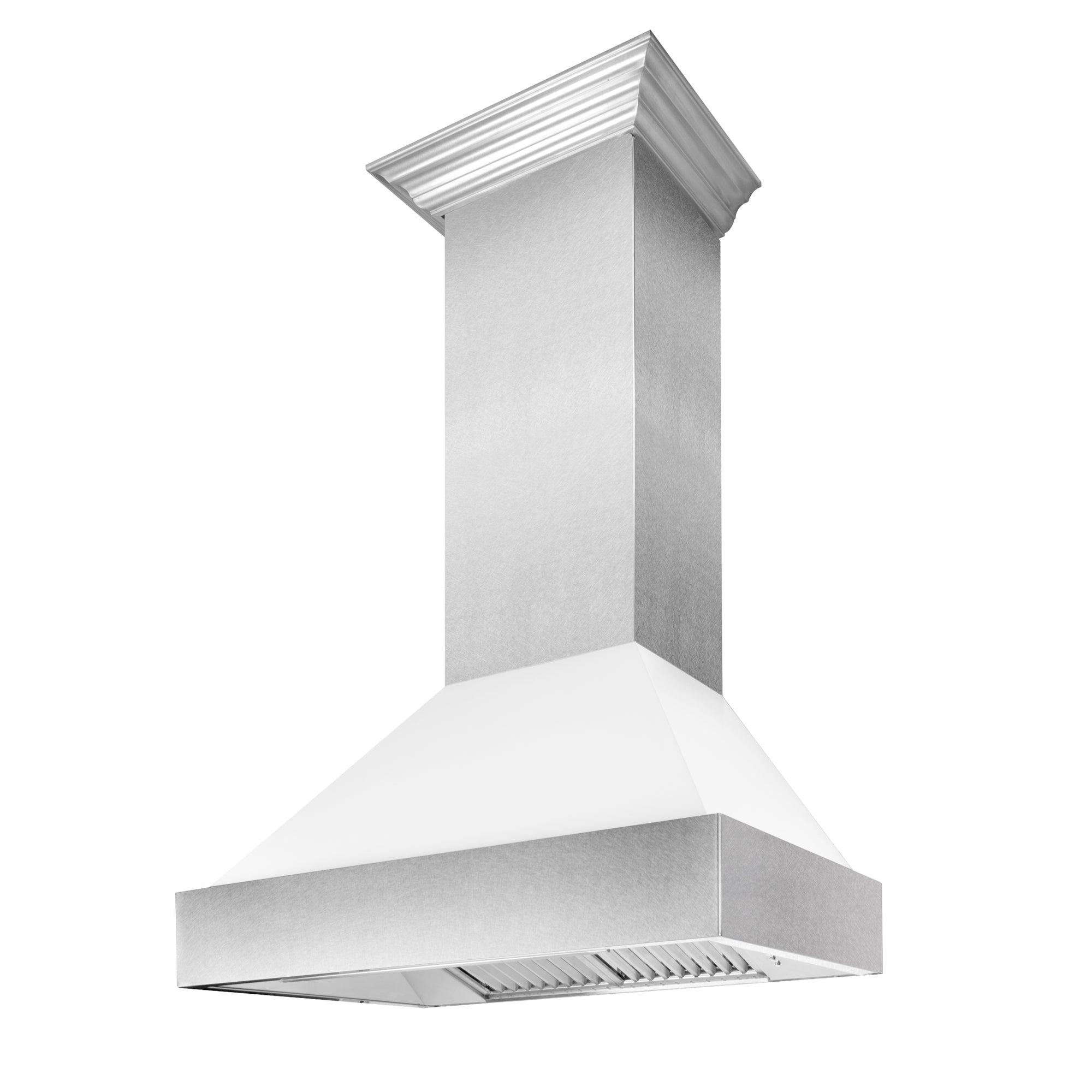 30" Ducted Fingerprint Resistant Stainless Steel Range Hood with White Matte Shell (8654WM-30)