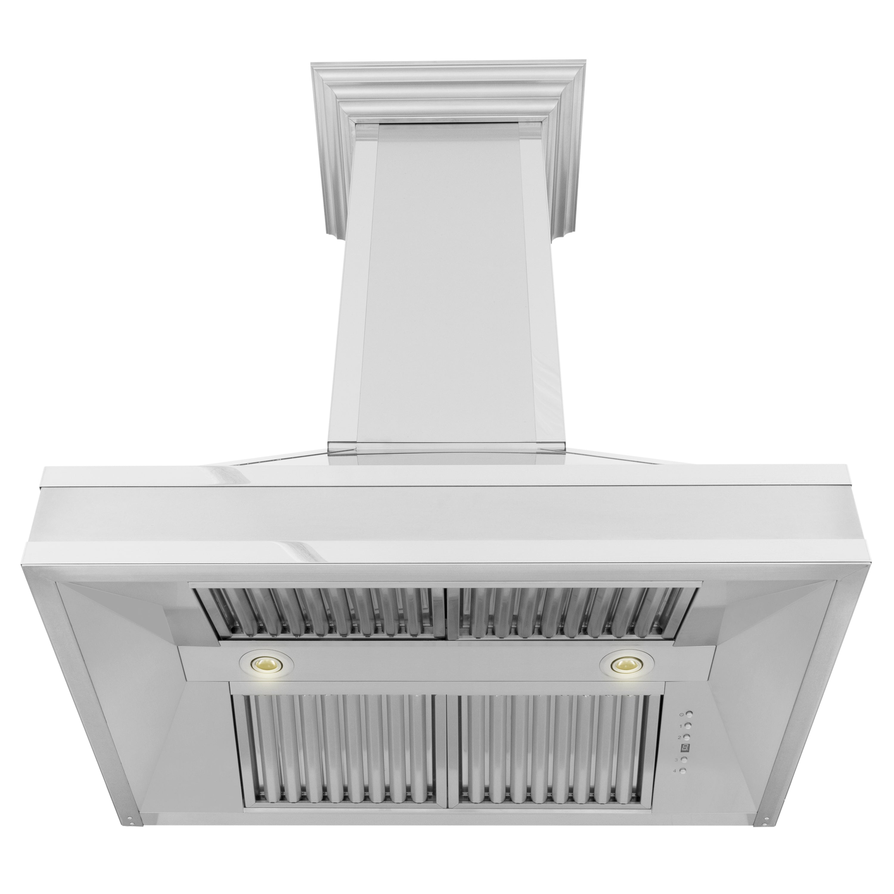 ZLINE 36" Designer Series Ducted Wall Mount Range Hood in Fingerprint Resistant Stainless Steel with Mirror Accents (655MR-36)