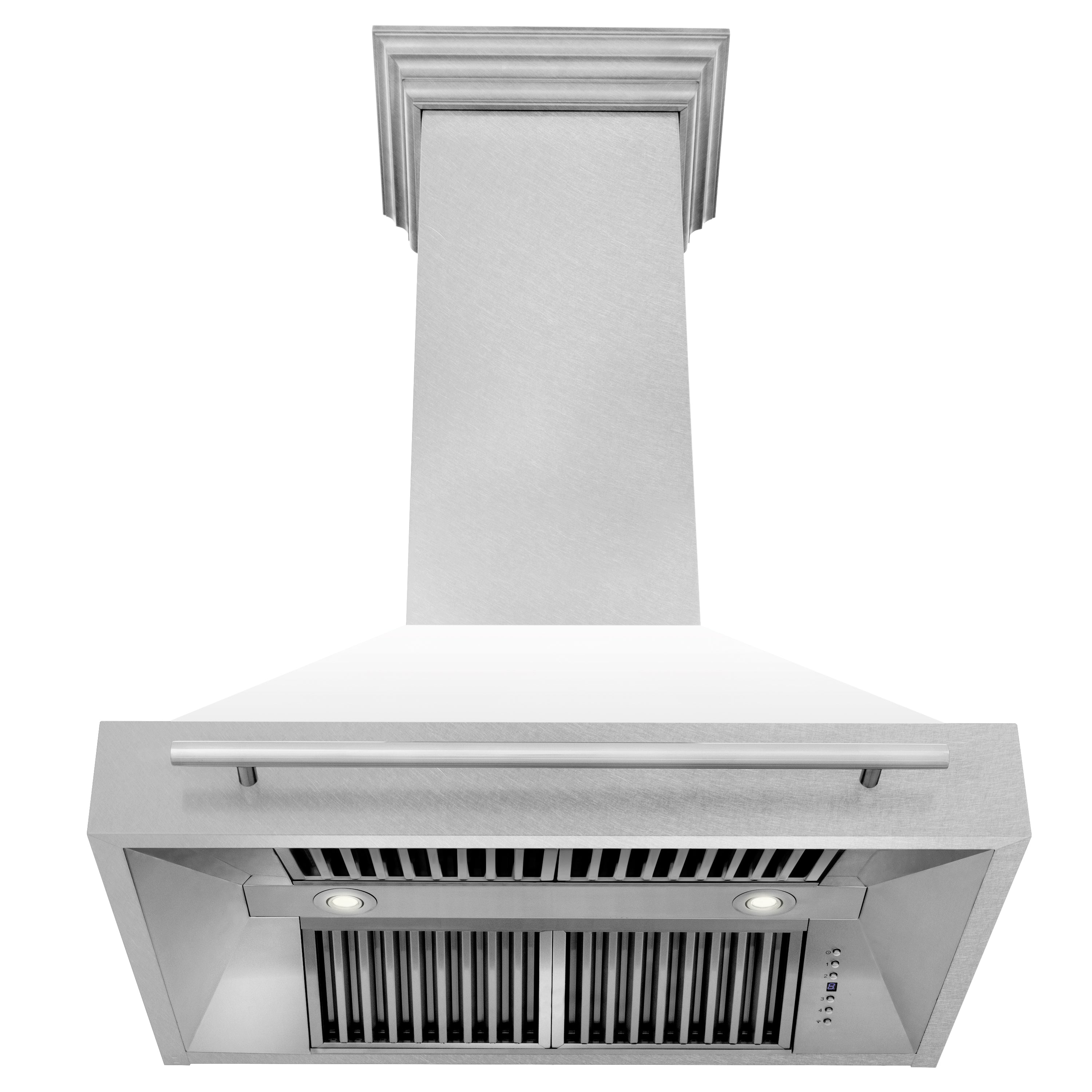 ZLINE 36" Fingerprint Resistant Stainless Steel Range Hood with White Matte Shell (8654SNX-WM36)