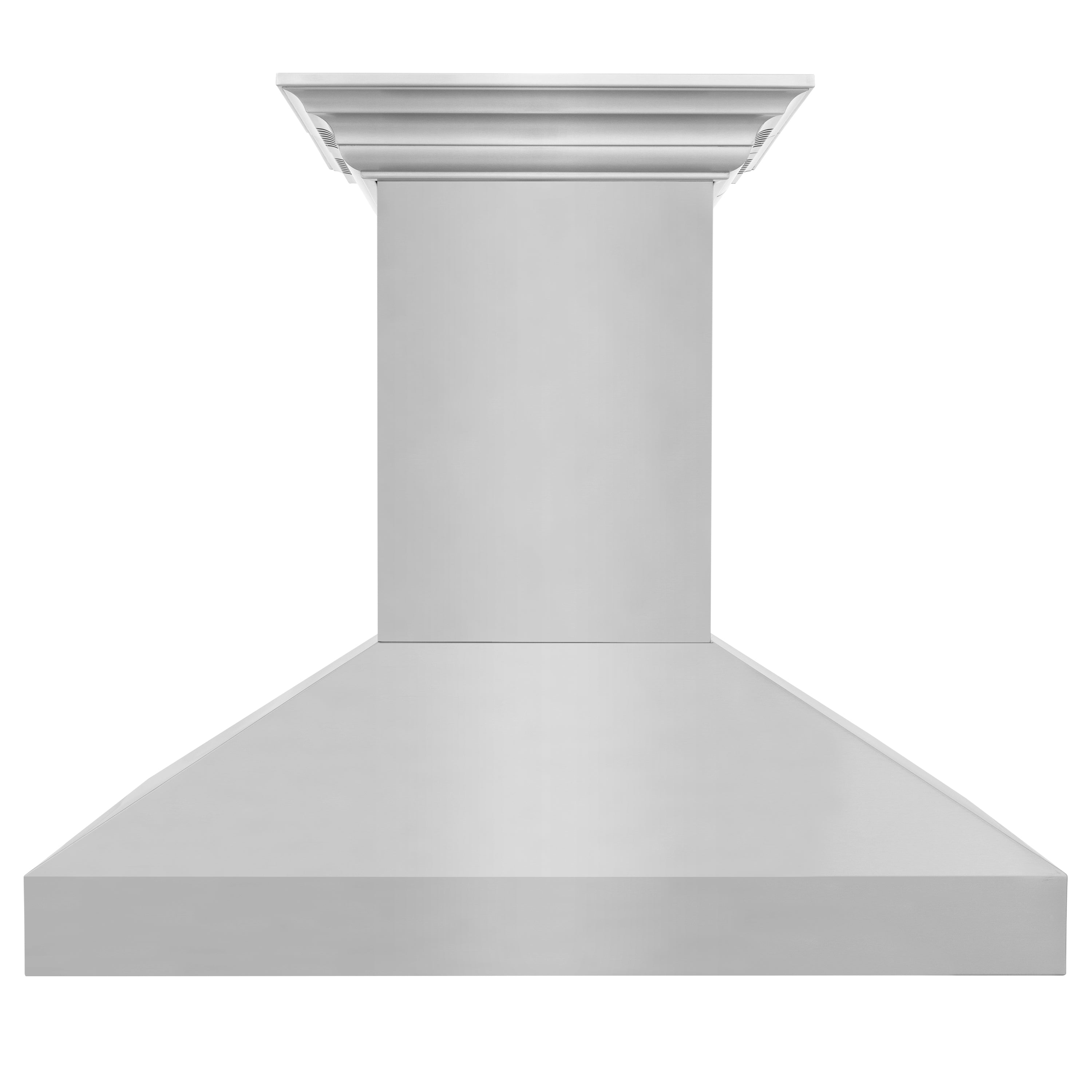 36 in. ZLINE CrownSoundâ¢ Ducted Vent Island Mount Range Hood in Stainless Steel with Built-in Bluetooth Speakers (597iCRN-BT-36)