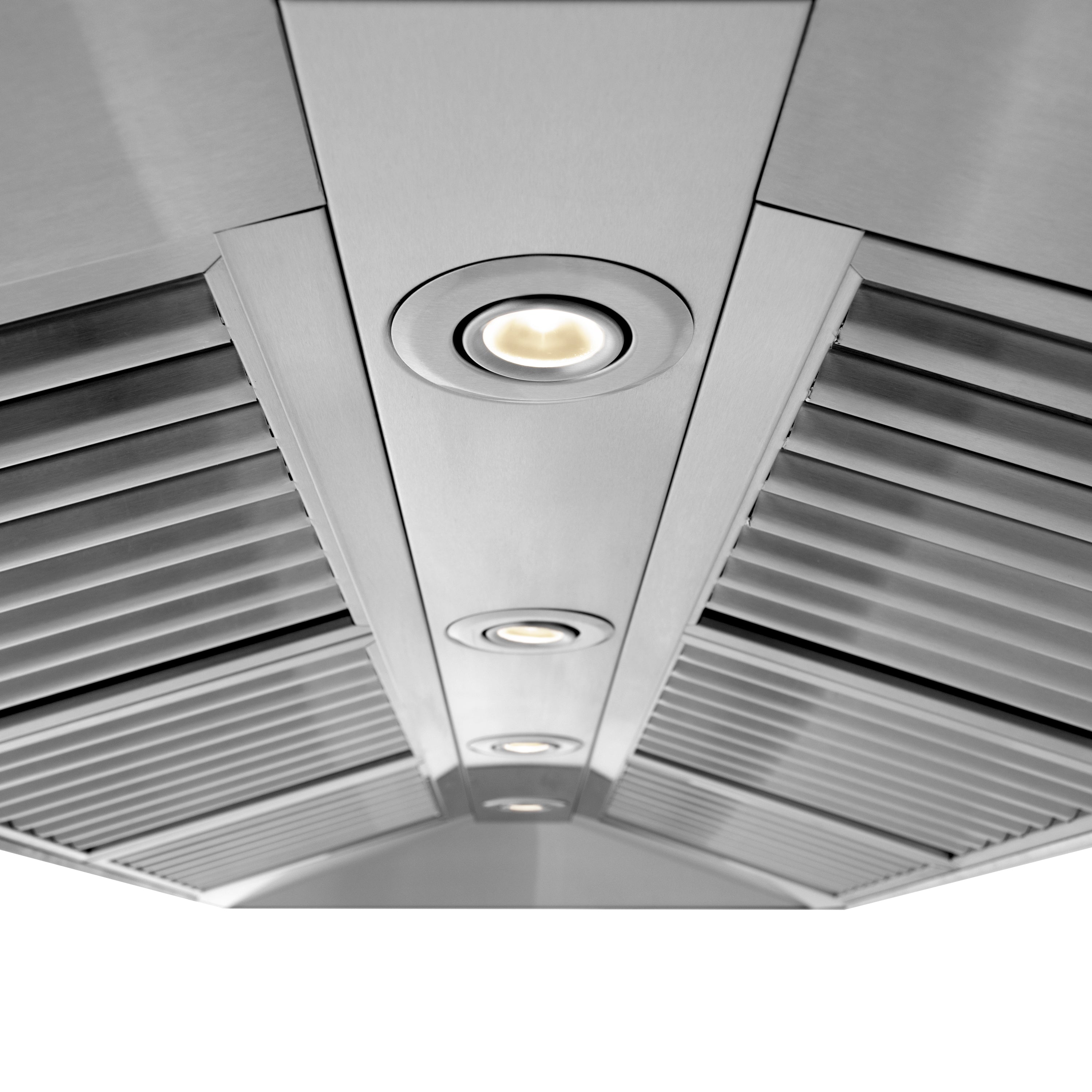 48" ZLINE CrownSoundâ¢Ducted Vent Wall Mount Range Hood in Stainless Steel with Built-in Bluetooth Speakers (667CRN-BT-48)