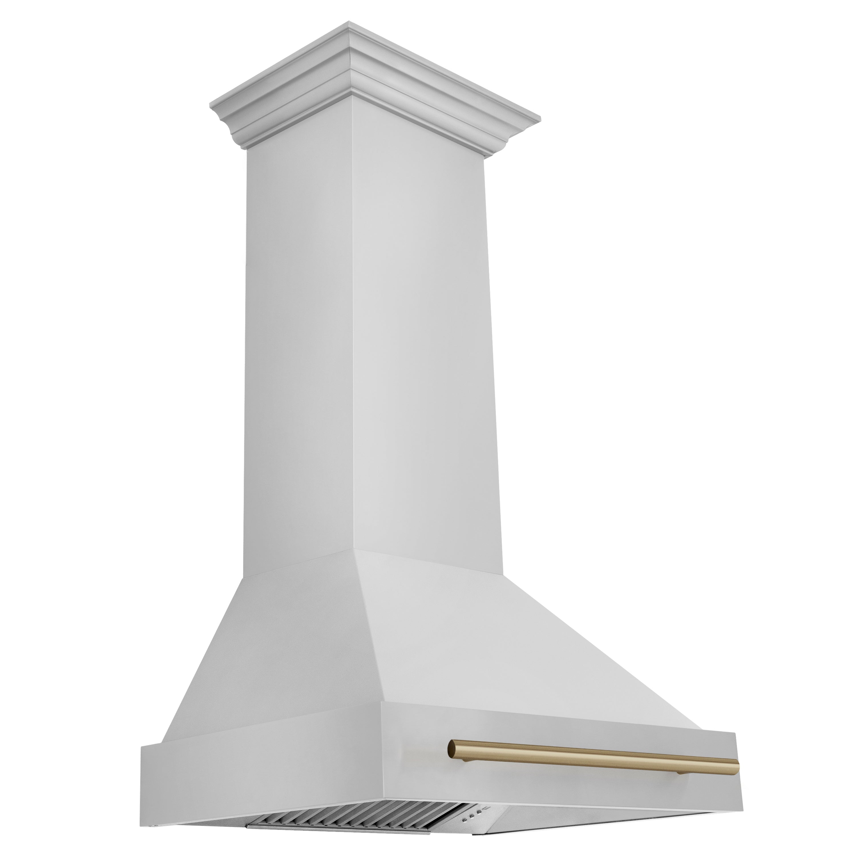 ZLINE Autograph Edition 30 in. Stainless Steel Range Hood with Stainless Steel Shell and Champagne Bronze Handle