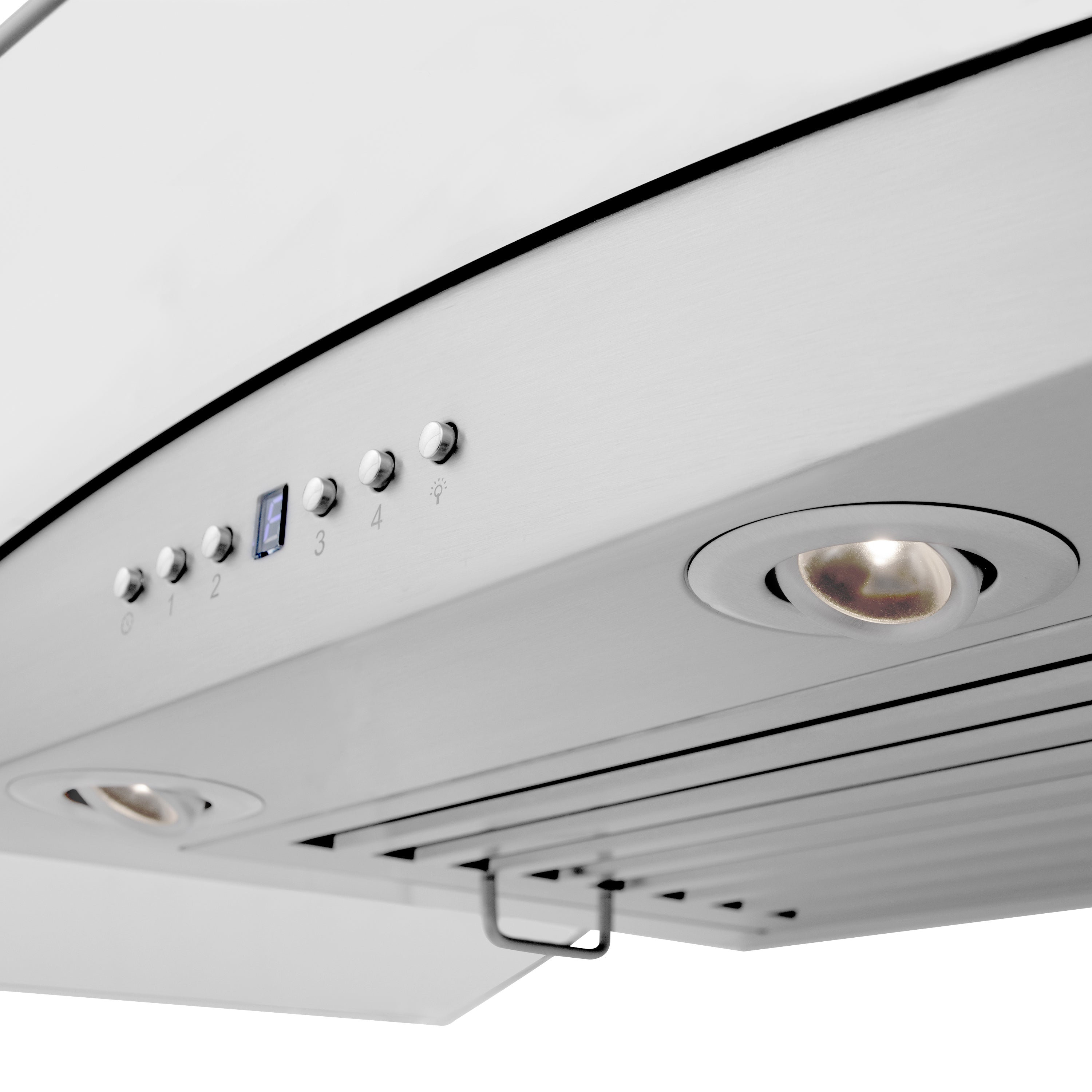 36" ZLINE CrownSoundâ¢Ducted Vent Wall Mount Range Hood in Stainless Steel with Built-in Bluetooth Speakers (KZCRN-BT-36)