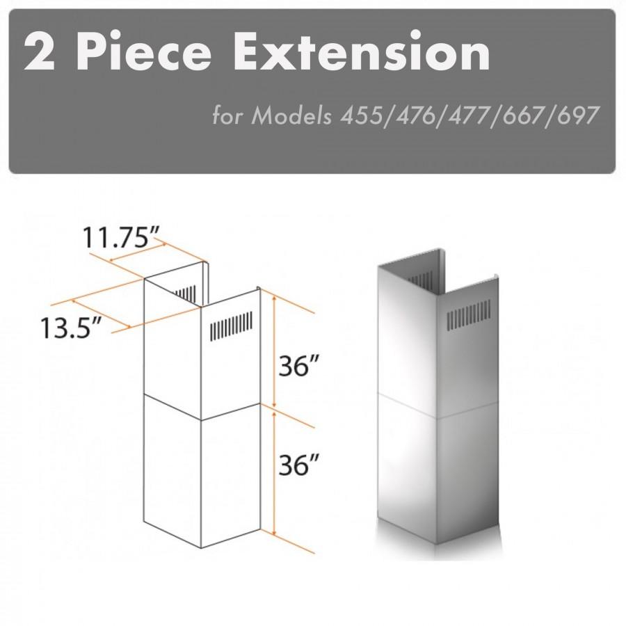 Z-line Range Hood Accessories model 2PCEXT-455/476/477/667/697