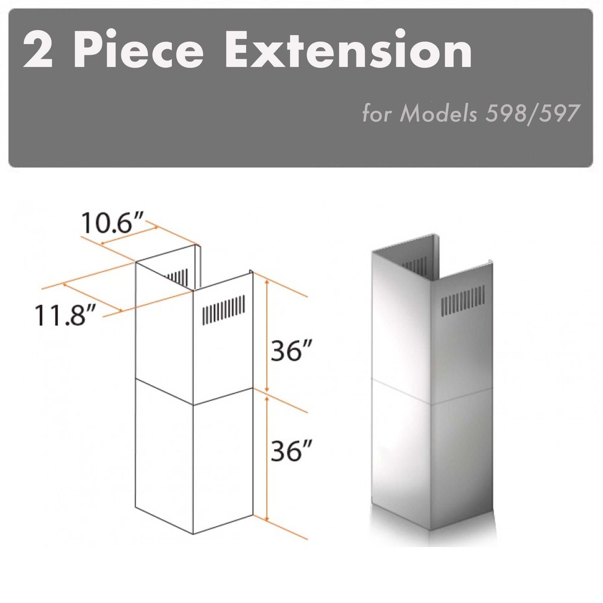 Z-line Range Hood Accessories model 2PCEXT-587/597