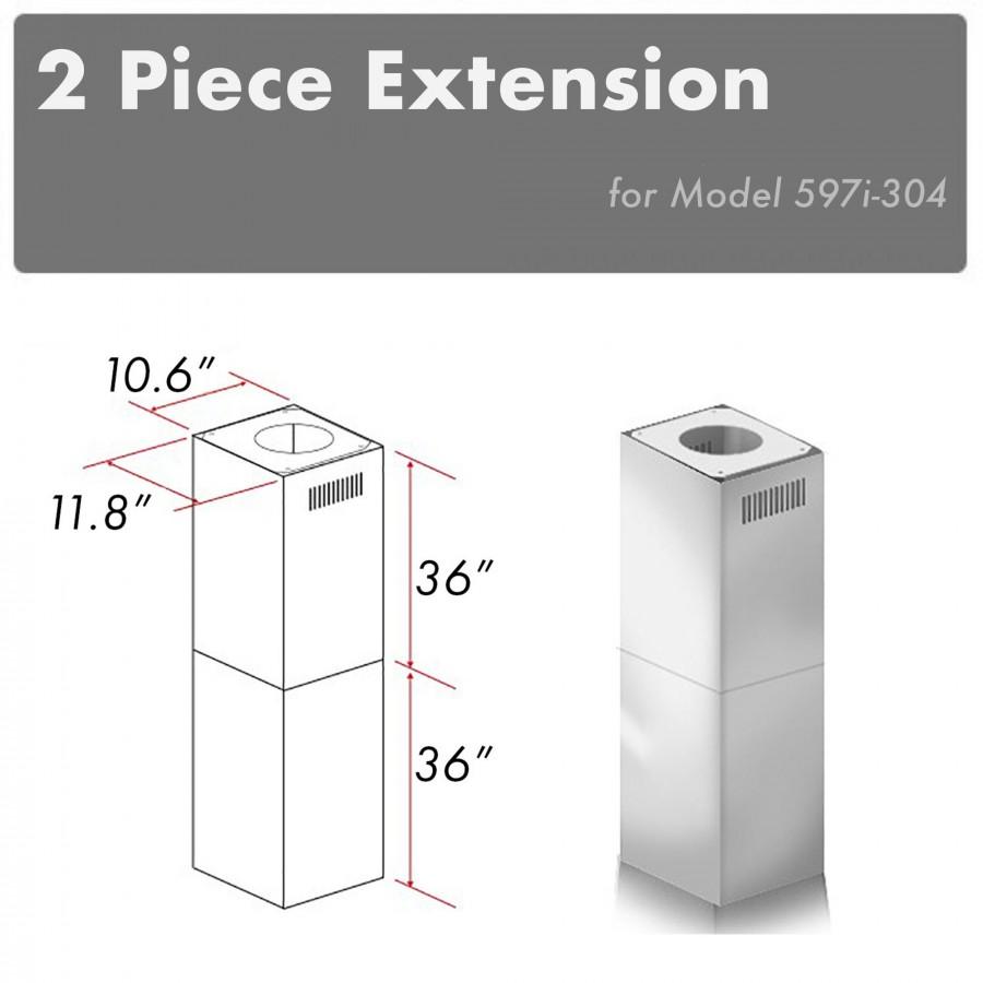 Z-line Range Hood Accessories model 2PCEXT-597i-304