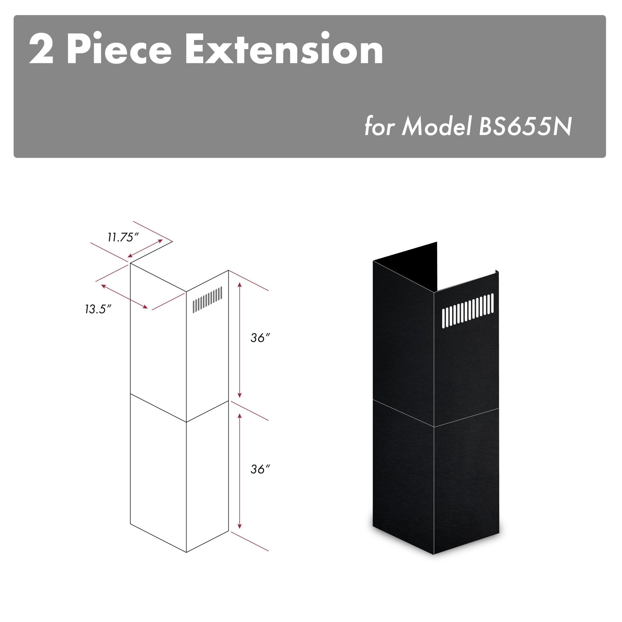 Z-line Range Hood Accessories model 2PCEXT-BS655N