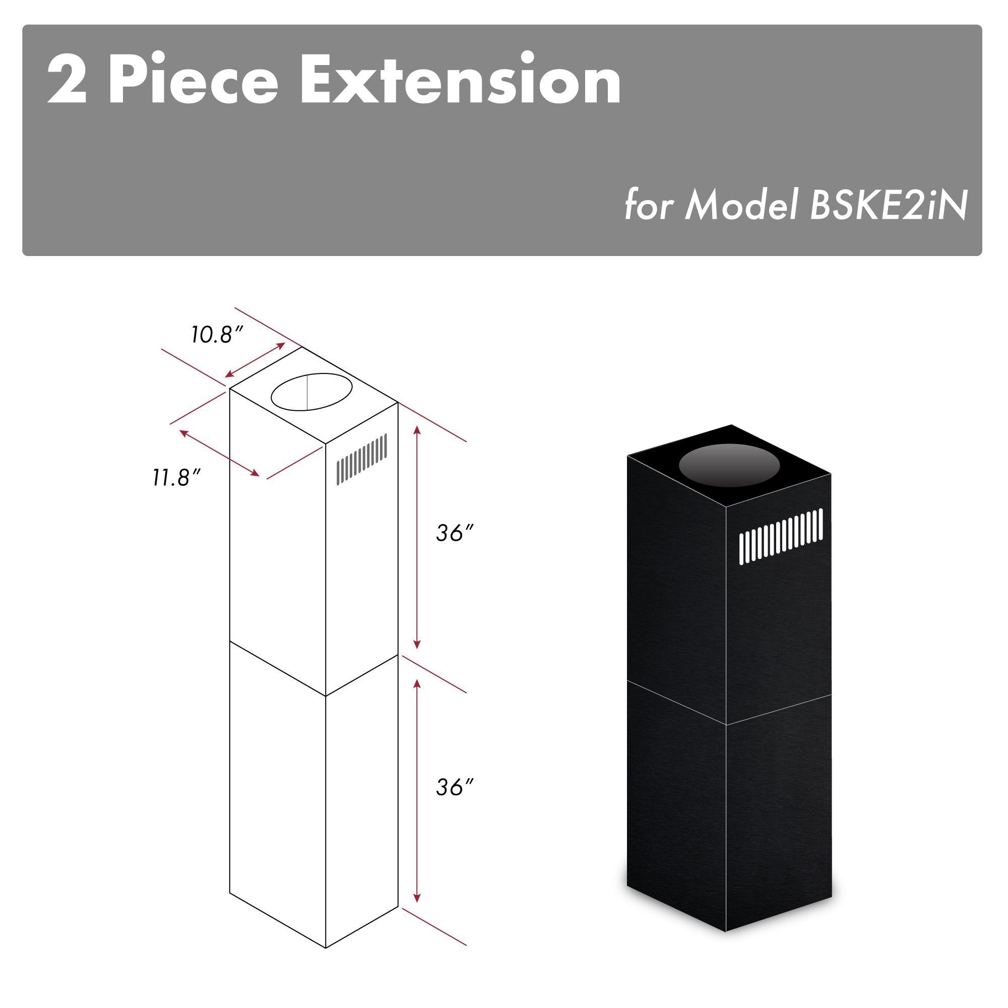 Z-line Range Hood Accessories model 2PCEXT-BSKE2iN