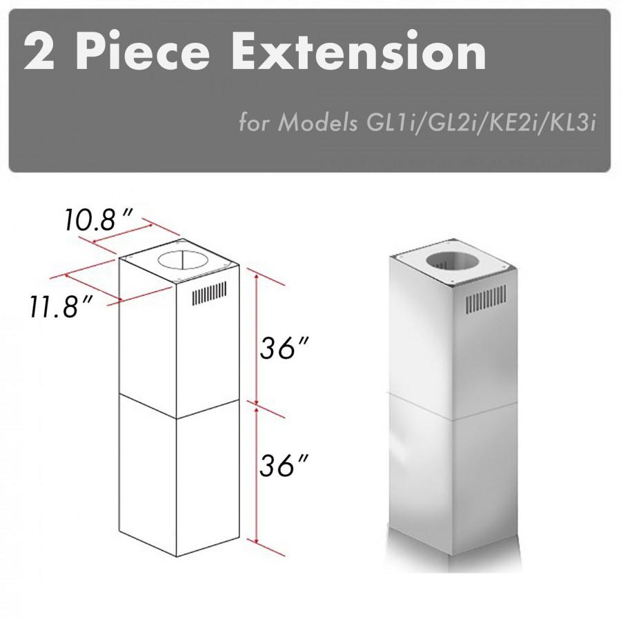 Z-line Range Hood Accessories model 2PCEXT-GL1i/GL2i/KE2i/KL3i