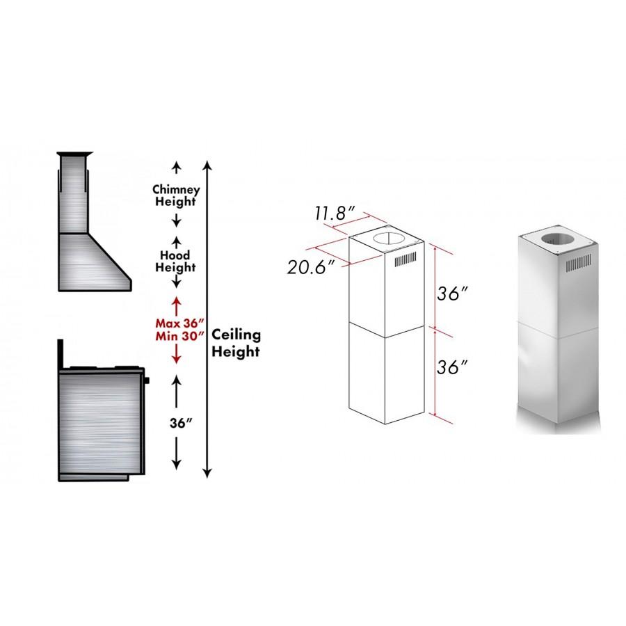 Z-line Range Hood Accessories model 2PCEXT-BSKE2iN