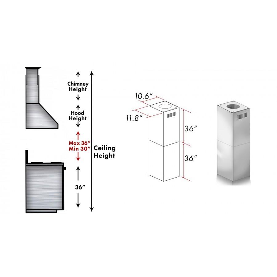 Z-line Range Hood Accessories model 2PCEXT-BSKBN