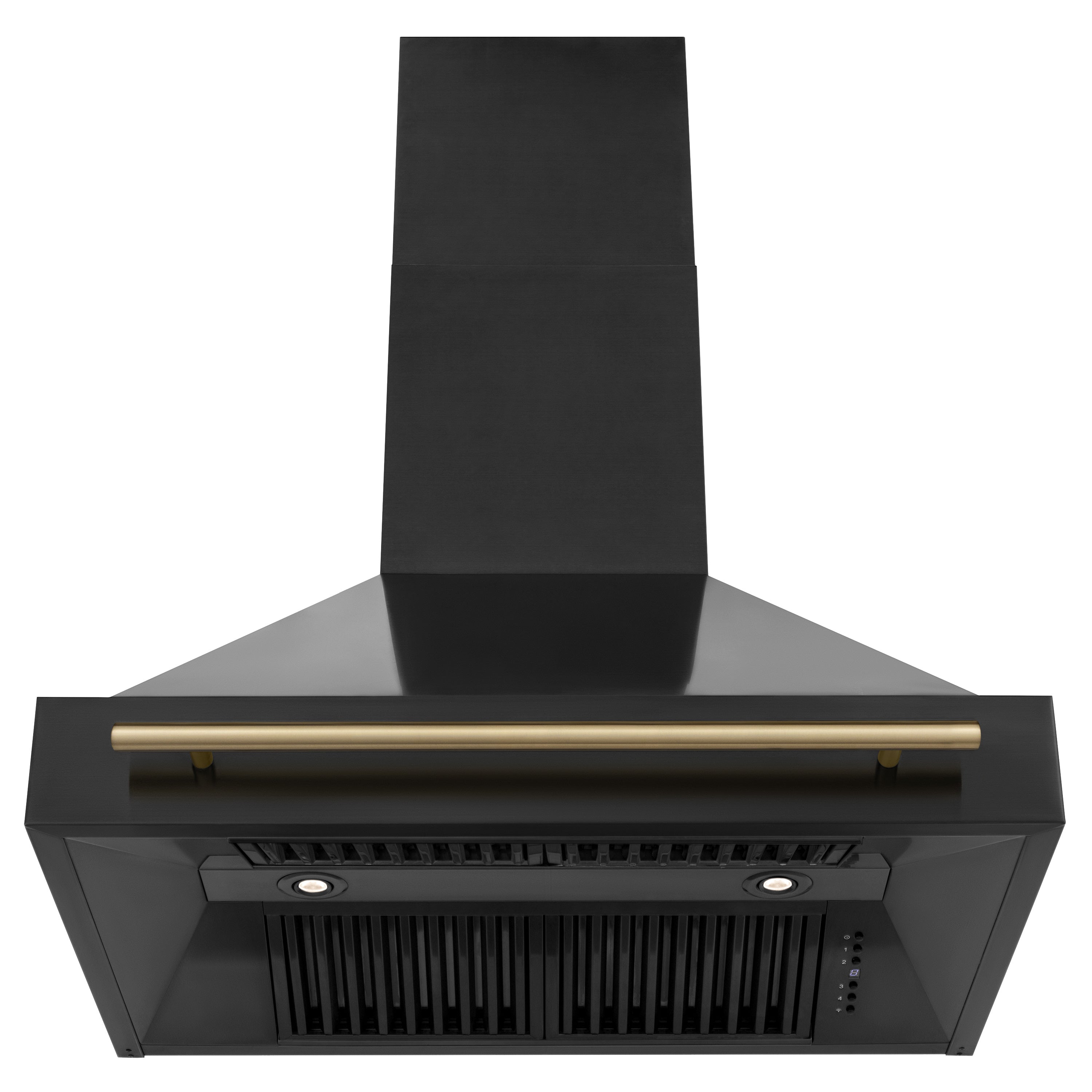 ZLINE 36" Black Stainless Steel Range Hood with Champagne Bronze Handle (BS655Z-36-CB)