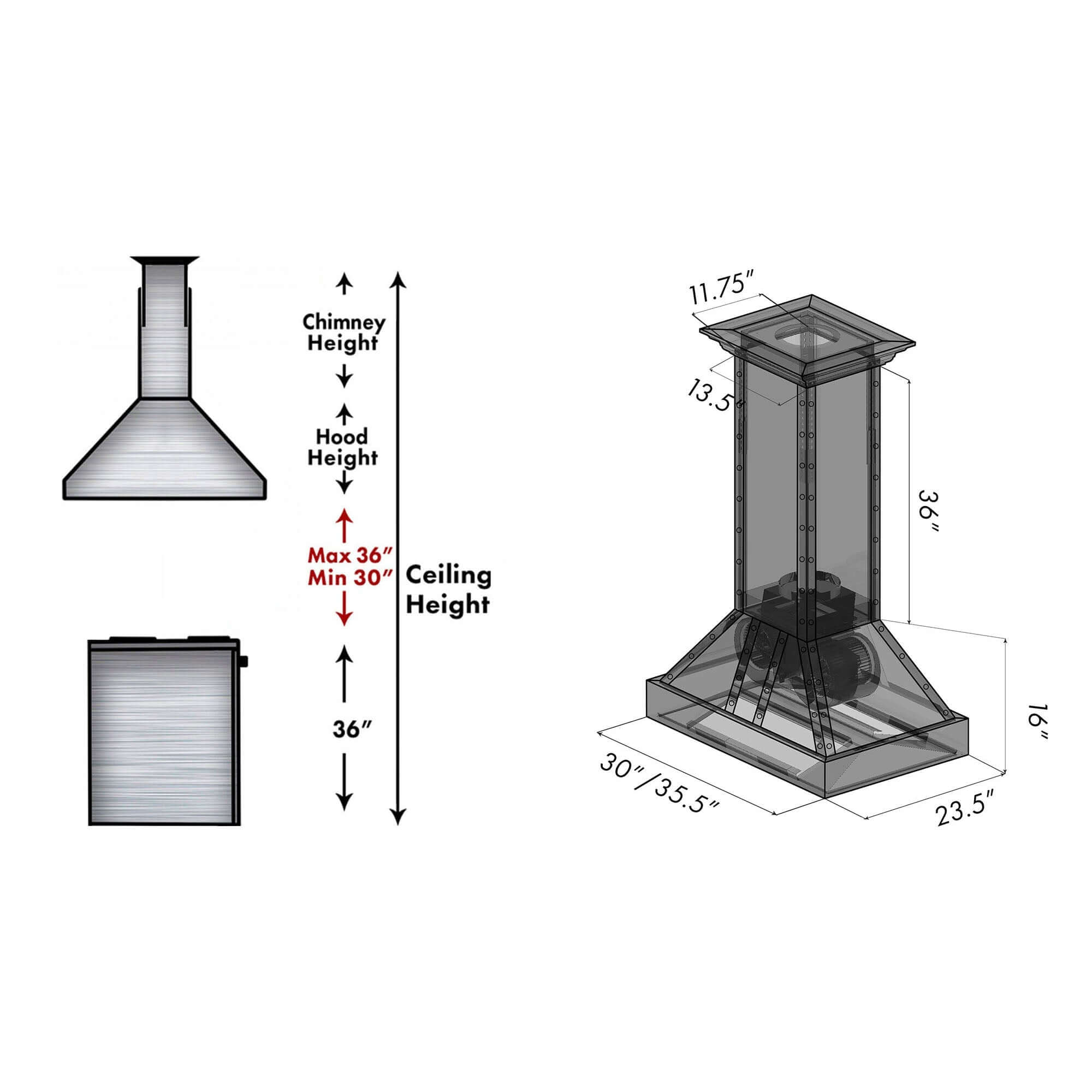 Z-line Range Hoods model 655-4SSSS-42