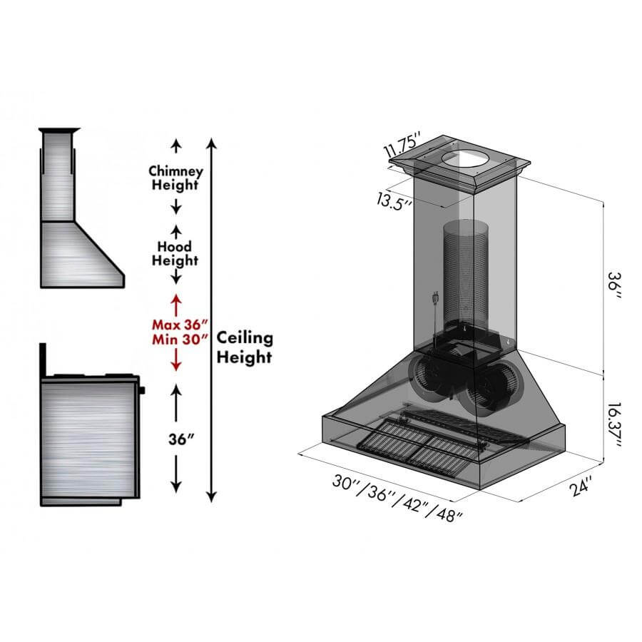 Z-line Range Hoods model 655-4SSSS-36