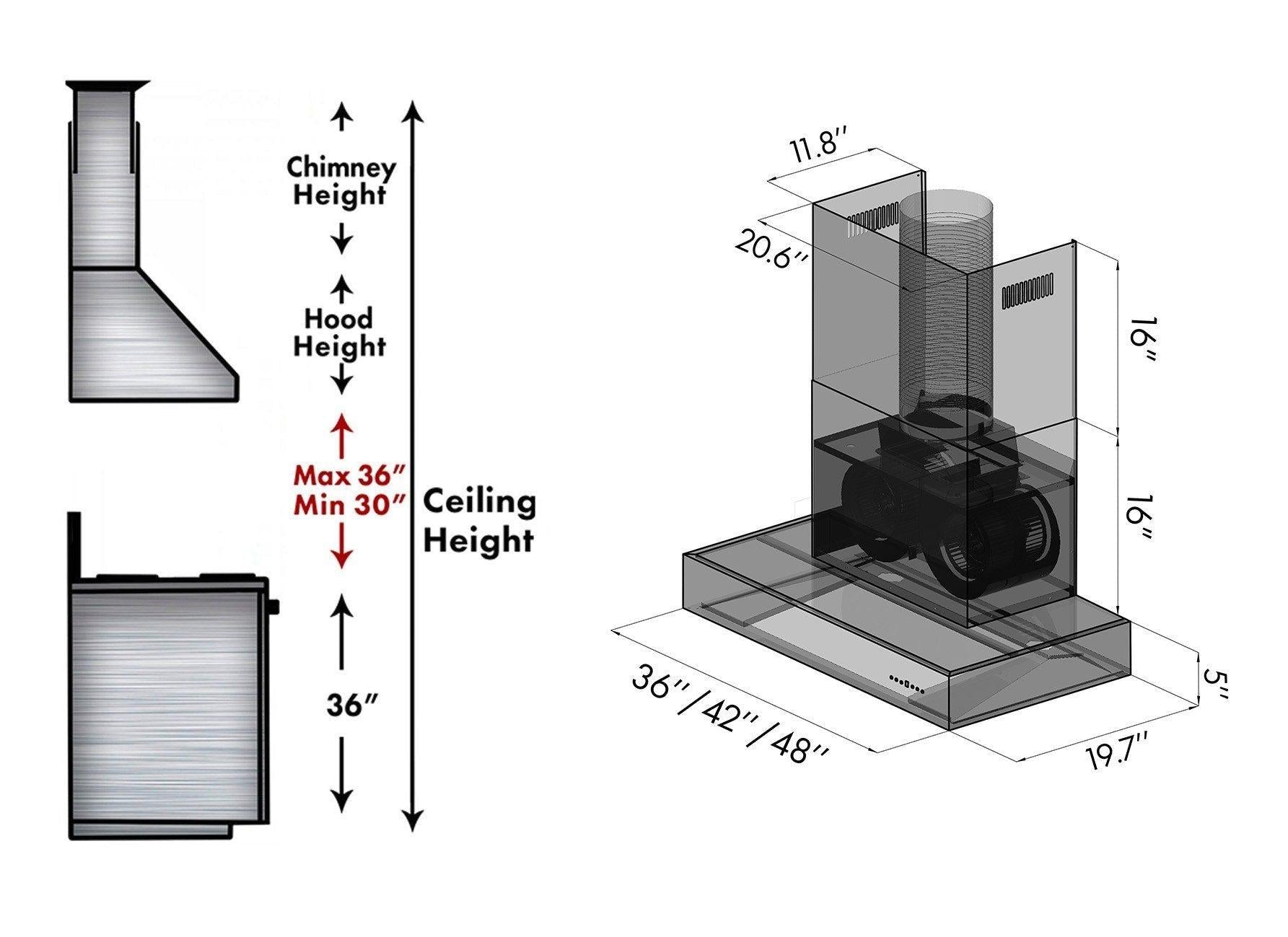Z-line Range Hoods model KE2i-36