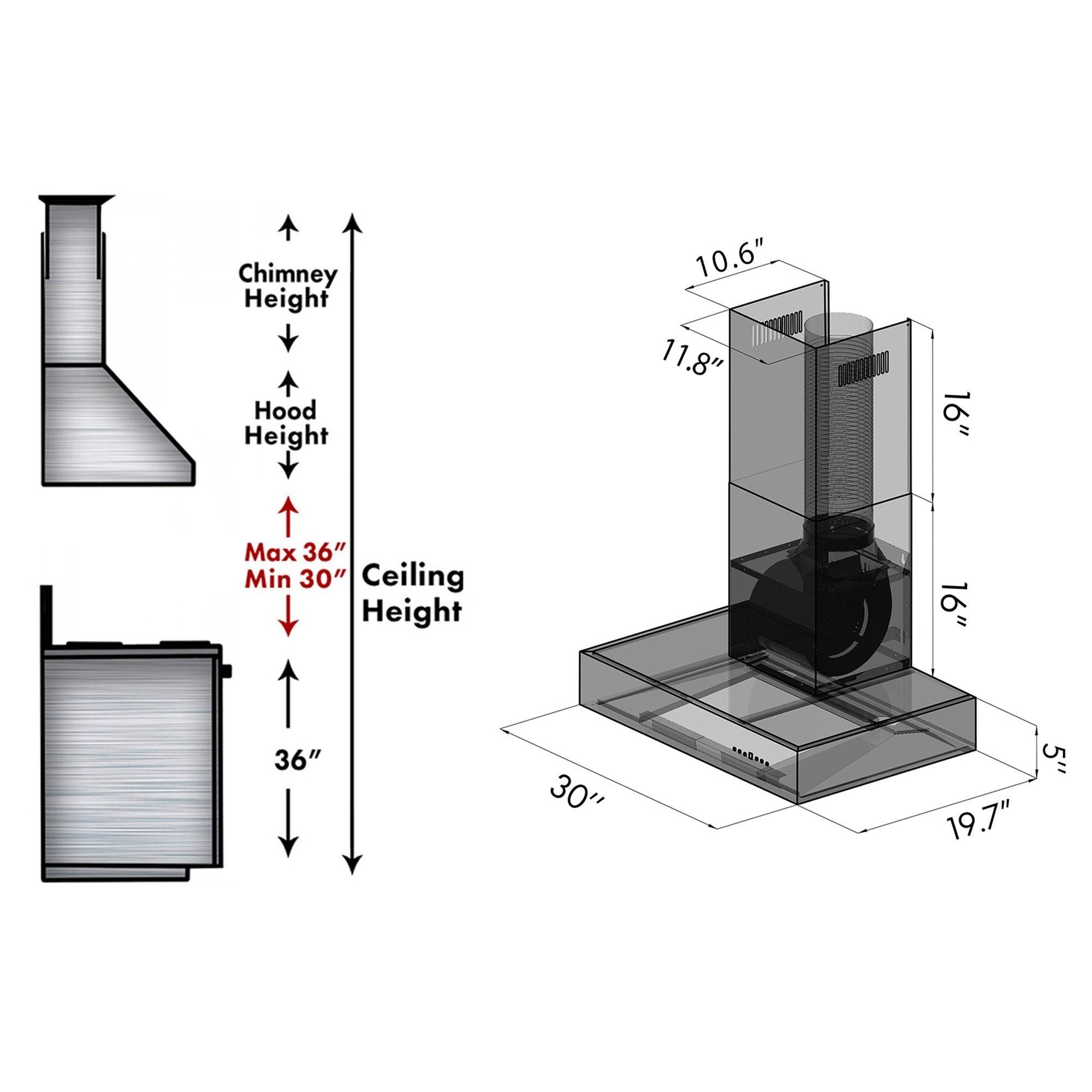Z-line Range Hoods model KE2iCRN-BT-36