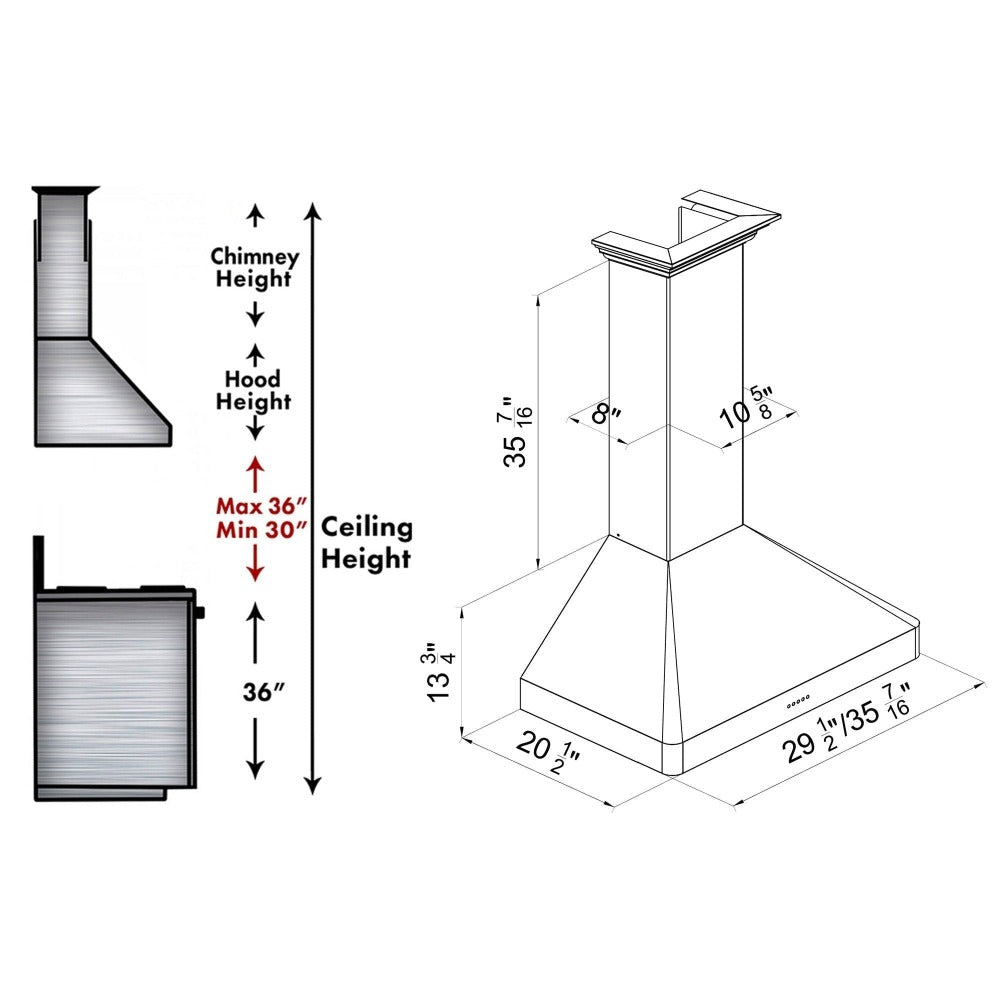 Z-line Range Hoods model 8KBE-36