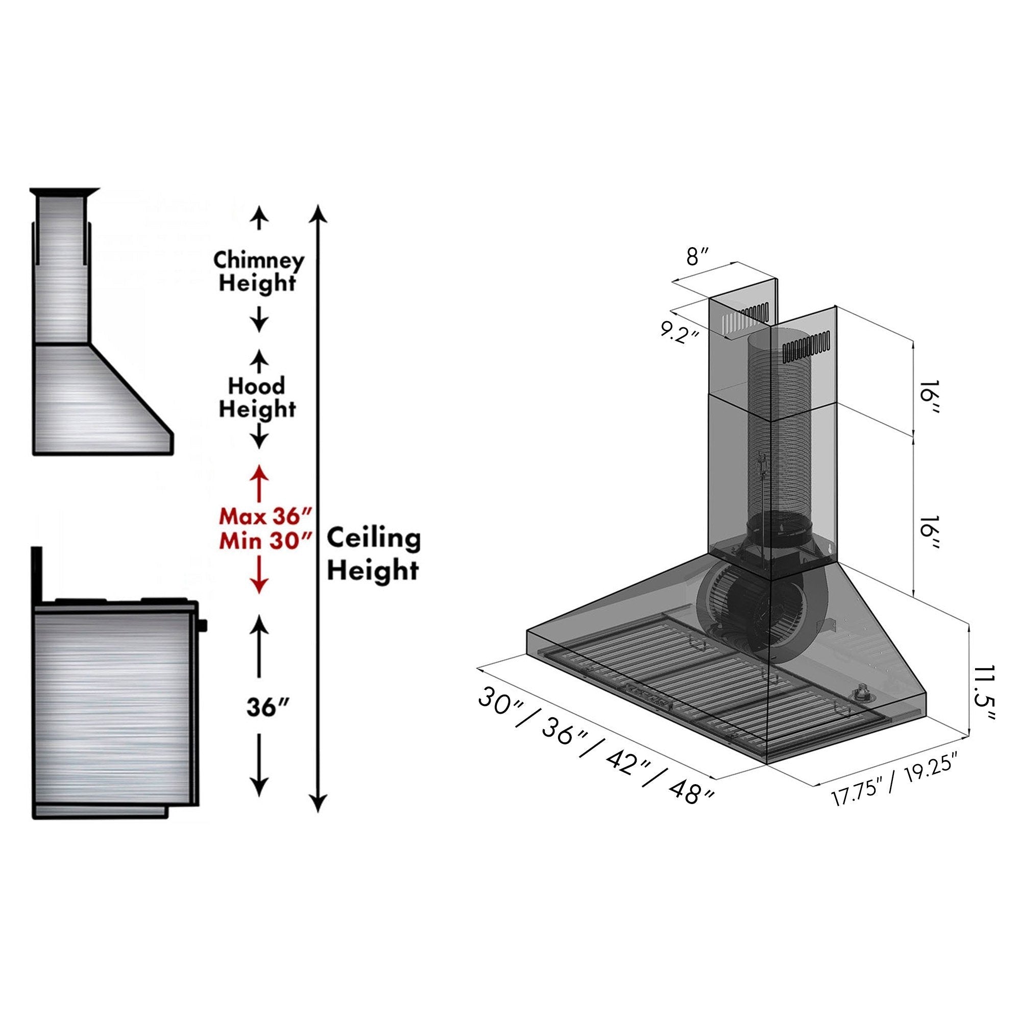 Z-line Range Hoods model KL2-48