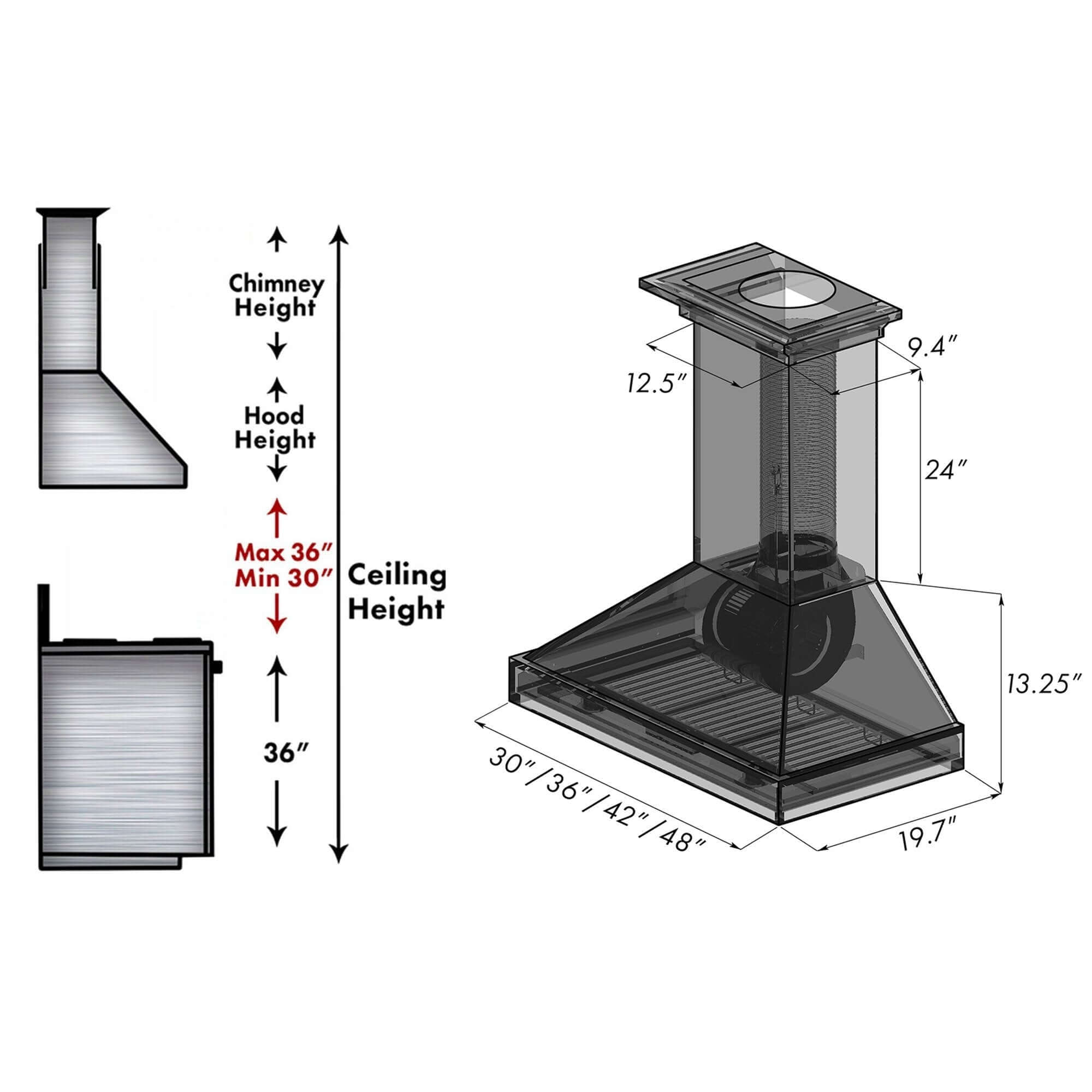 Z-line Range Hoods model KB4STZ-WM30-MB
