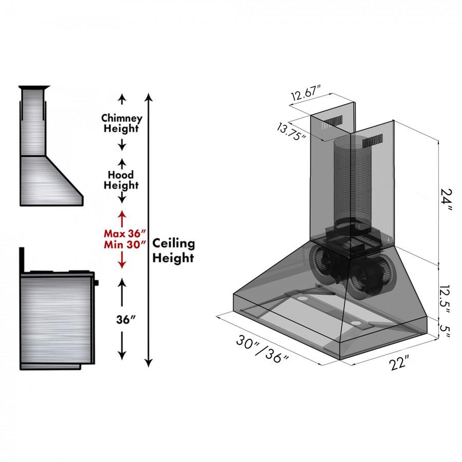 Z-line Range Hood Accessories model 2PCEXT-KF1